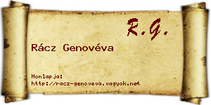 Rácz Genovéva névjegykártya