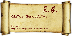 Rácz Genovéva névjegykártya